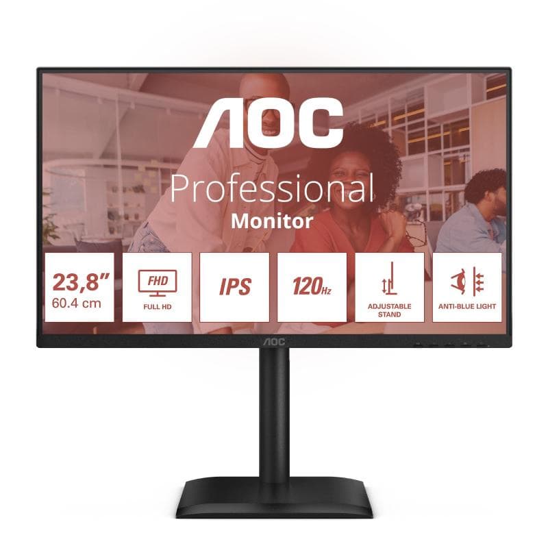 AOC MONITOR 23,8" LED IPS FHD 16:9 4MS 300 CDM 120hz, PIVOT, VGA/DP/HDMI, MULTIMEDIALE