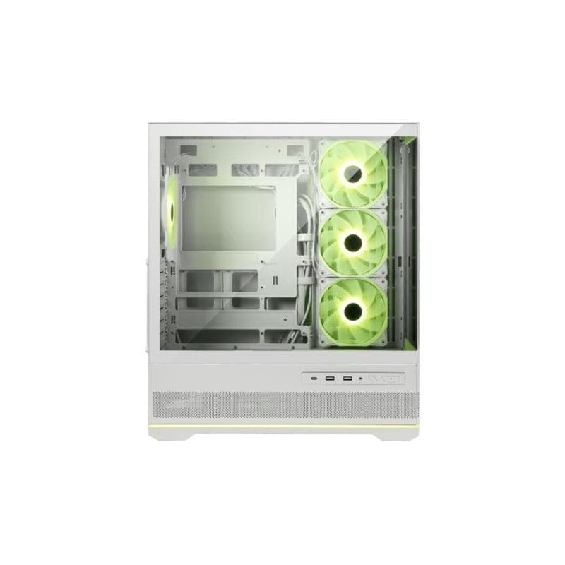 MSI CASE BIANCO, 2 USB, 1 TYPE-C, 3X120MM ARGB REVERSE BLADE FAN, 1X120MM ARGB FAN, ARGB+PWM CONTROL