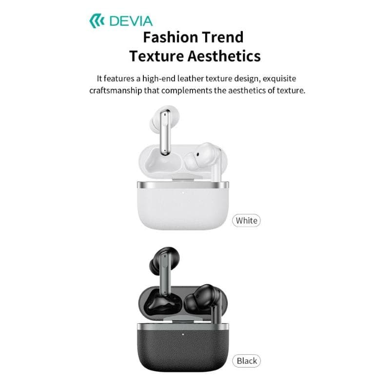 Devia Auricolari carica wireless ANC TWS Ultra1 con annullamento rumore esterno Neri