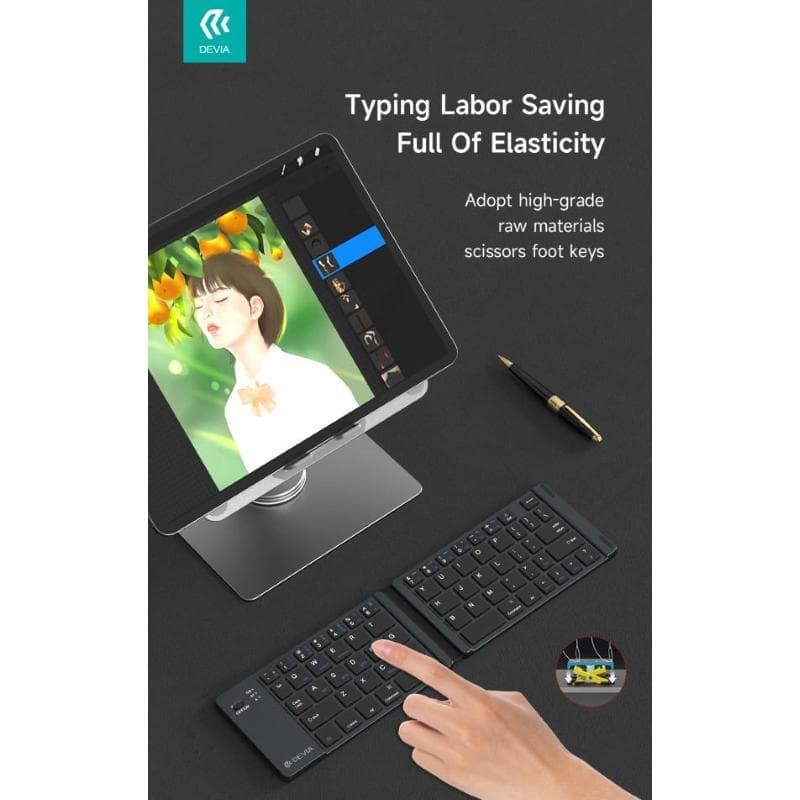 Devia Tastiera bluetooth richiudibile Compatibile Microsoft, Android, Apple