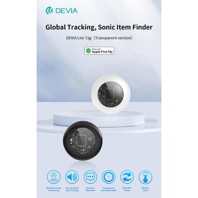 Devia Anti-smarrimento DropTag G2305 Compatibile con Apple Find My Nero