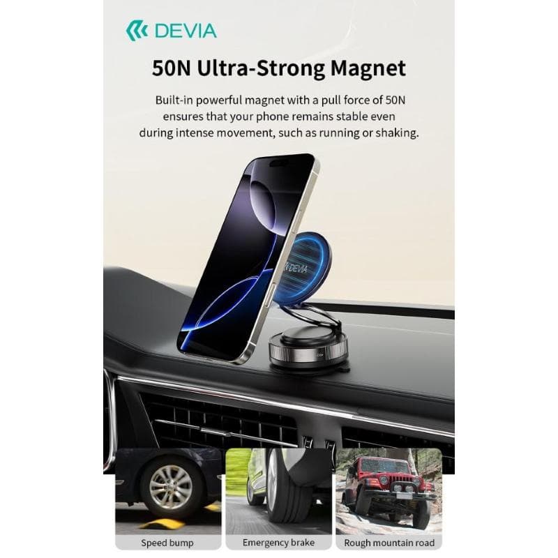 Devia Supporto magnetico in metallo multi-angolo regolabile per supporto telefono Auto