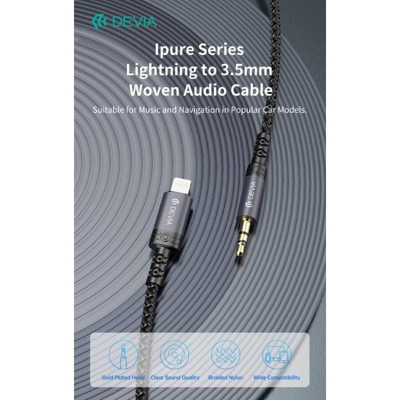 Devia Cavo Audio da Lightning a Jack 3.5mm lunghezza 1 mt