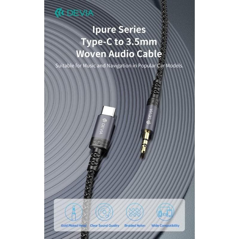Devia Cavo Audio da Tipo-C a Jack 3.5mm lunghezza 1 mt