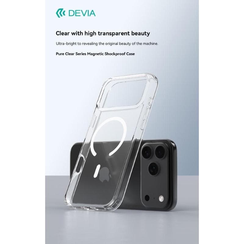 Devia Custodia antiurto Mag Safe trasparente per iPhone 17