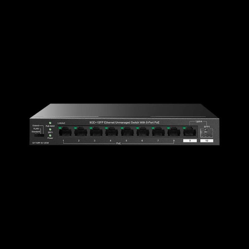 IP-COM Switch Gigabit PoE - 10 porte (8*GE PoE + 1*GE + 1*SFP 1G)