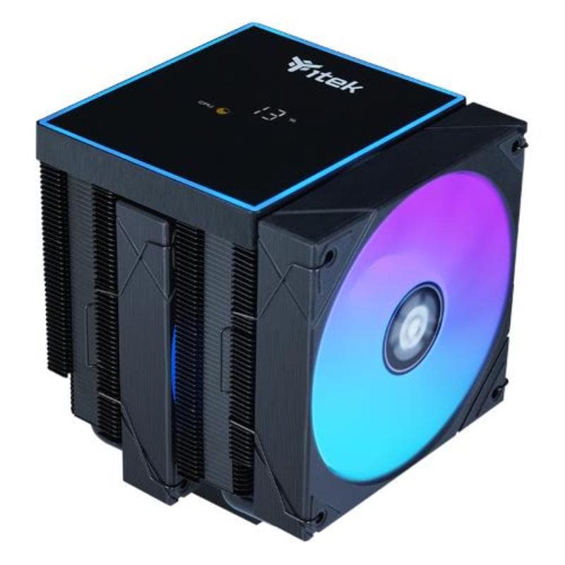 COOLER ITEK "ICY-6HAT" (Raff. Aria) 250W TDP, 6 HP, 2*12cm ARGB FAN,TEMPER. DIGITAL DISPLAY+SW -SKT UNIVERSALE - ITACI6HAT