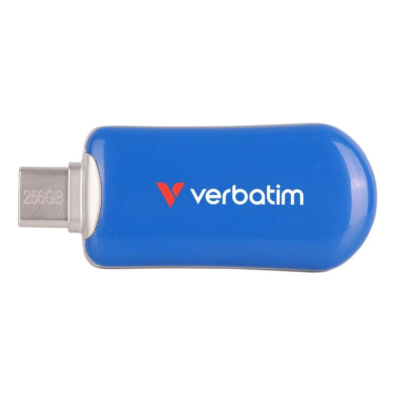 PEN DRIVE 256GB VERBATIM USB 3.2 Gen 1 Plectra USB-C blu