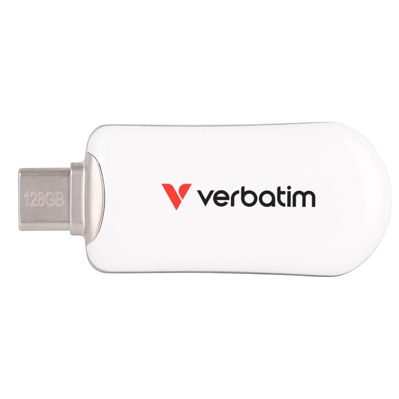 PEN DRIVE 128GB VERBATIM USB 3.2 Gen 1 Plectra USB-C bianca