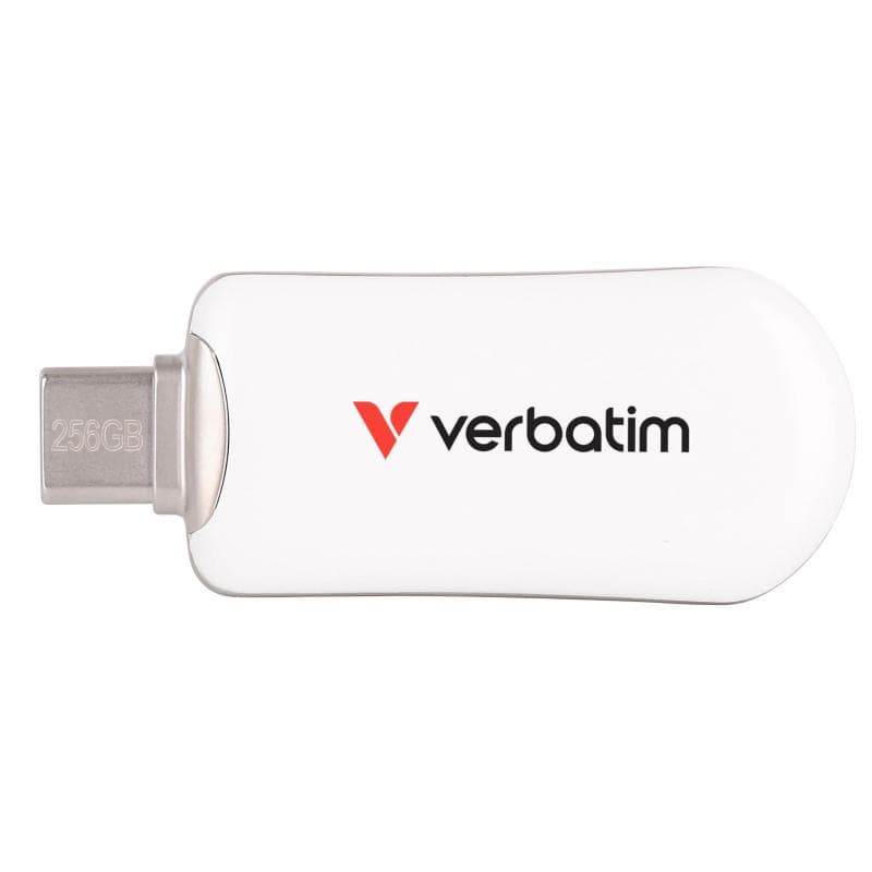 PEN DRIVE 256GB VERBATIM USB 3.2 Gen 1 Plectra USB-C bianca