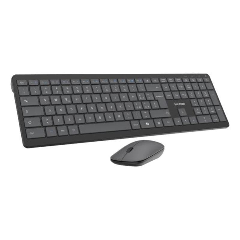 VULTECH TASTIERA E MOUSE BUNDLE, WIRELESS LOW PROFILE A FORBICE, TASTI FUNZIONALI, 2000DPI REGOLABIL