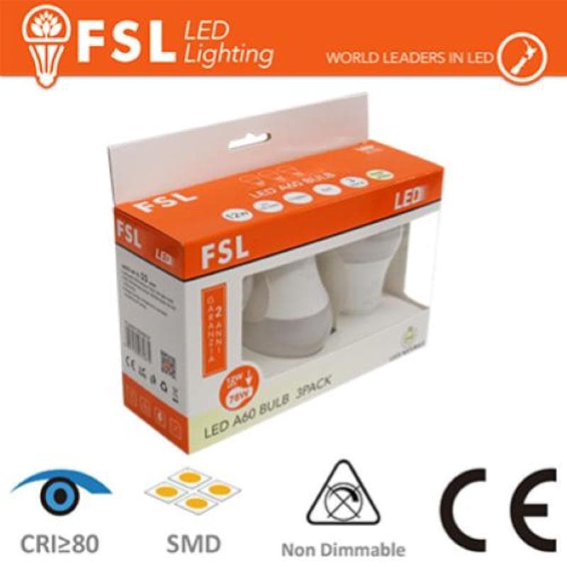 FSL Lampada Goccia: Confezione PROMO 3PACK - 12W 6500K