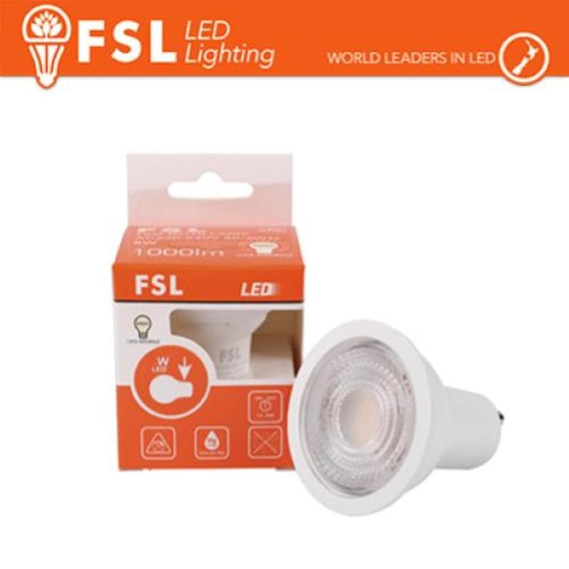 FSL GU10 lampadina LED 8W alta luminosit� - 6500K, 1000lm, 38�