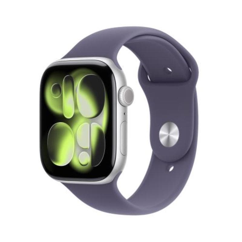 APPLE WATCH SERIES 11GPS 46MM SILVER ALUMINIUM CASE WITH PURPLE FOG SPORT BAND - M/L
