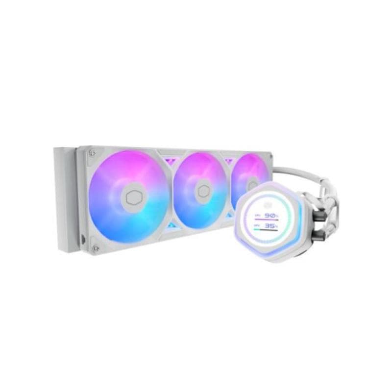 COOLER MASTER DISSIPATORE A LICQUIDO ATMOS II, 2X120MM ARGB, KIT SCHERMO PIXEL INCL, BIANCO