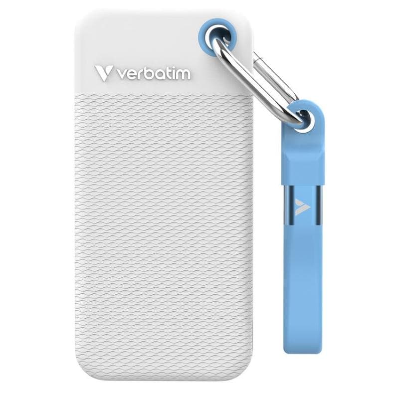 Pocket SSD USB 3.2 Gen 2 2TB White/Light Blue incl. two rubber sleeves