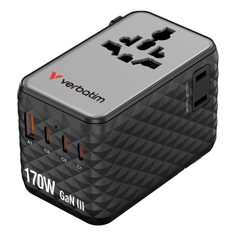 Charge �n� Travel 170W Universal Travel Adapter Black