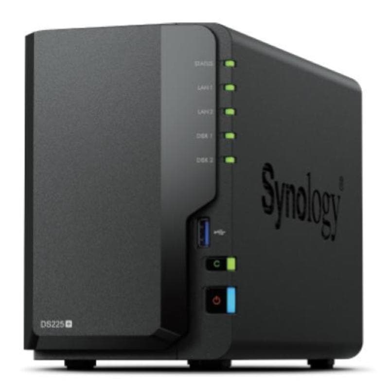 SYNOLOGY NAS TOWER DS225+ X 2HD 3.5"/2.5" SATA2/3 - NO HD - CELERON J4125 -2GB DDR4-1P LAN RJ45 1GBE