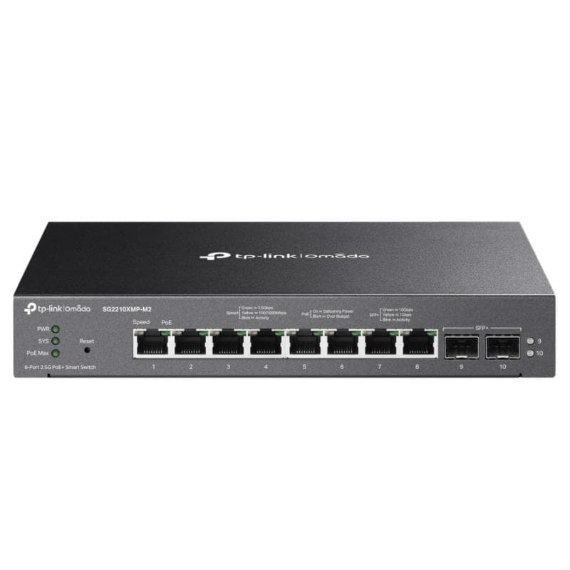 Omada Switch Smart 8 Porte 2.5GBASE-T PoE+, 2 Porte 10GE SFP+ - SG2210XMP-M2