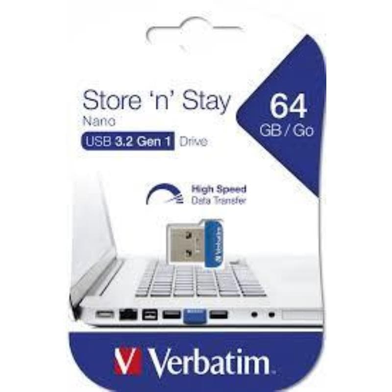 PEN DRIVE 64GB VERBATIM USB 3.2 Store'n'Stay NANO 10R/5W