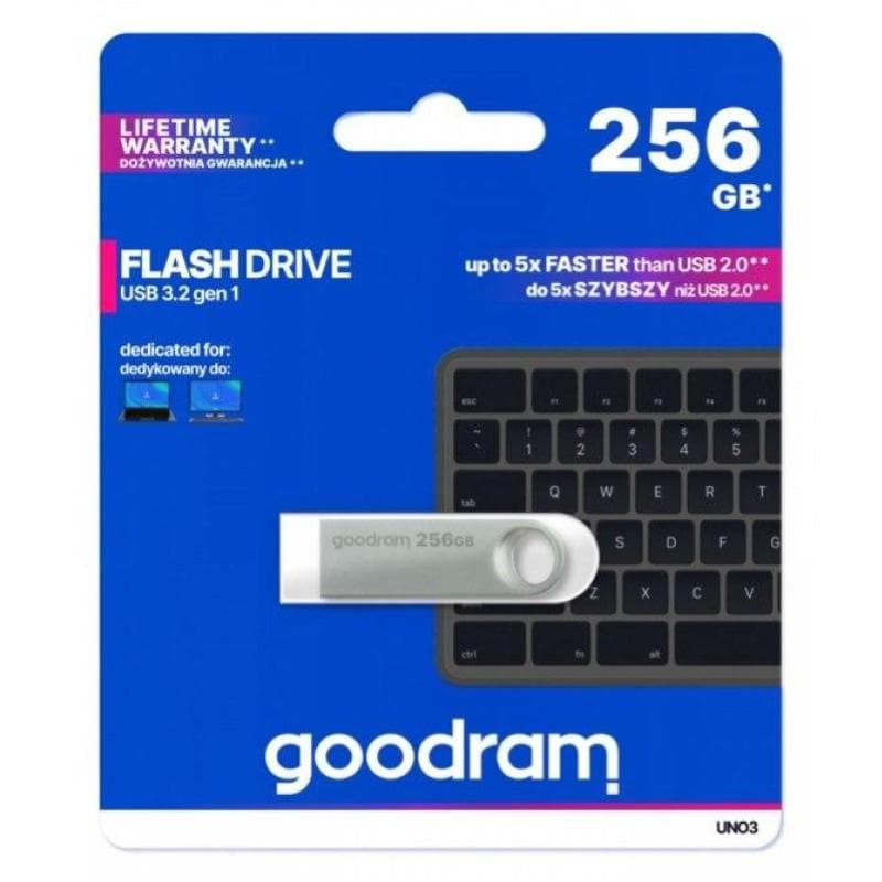 PEN DRIVE 256GB GOODRAM USB3.2 Gen.1 UNO3 SILVER