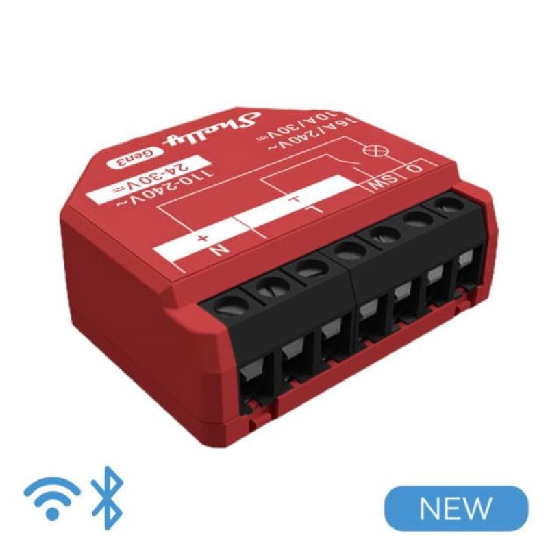 Shelly 1PM Gen 3 - Smart Relay 16A  AC/DC WiFi/BT PM