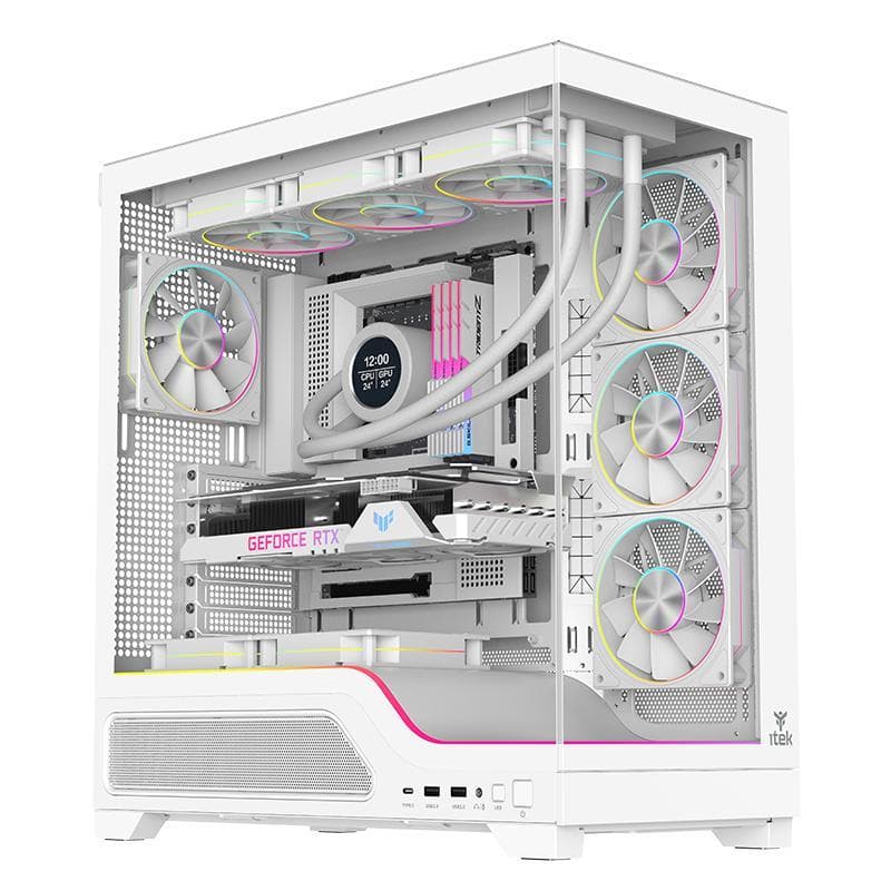 CASE SHOWBUI WAVE 82W GAMING TOWER ATX 4x12CM ARGB FAN 2xUSB3 TYPE-C DARKER TEMP GLASS SIDE FRON