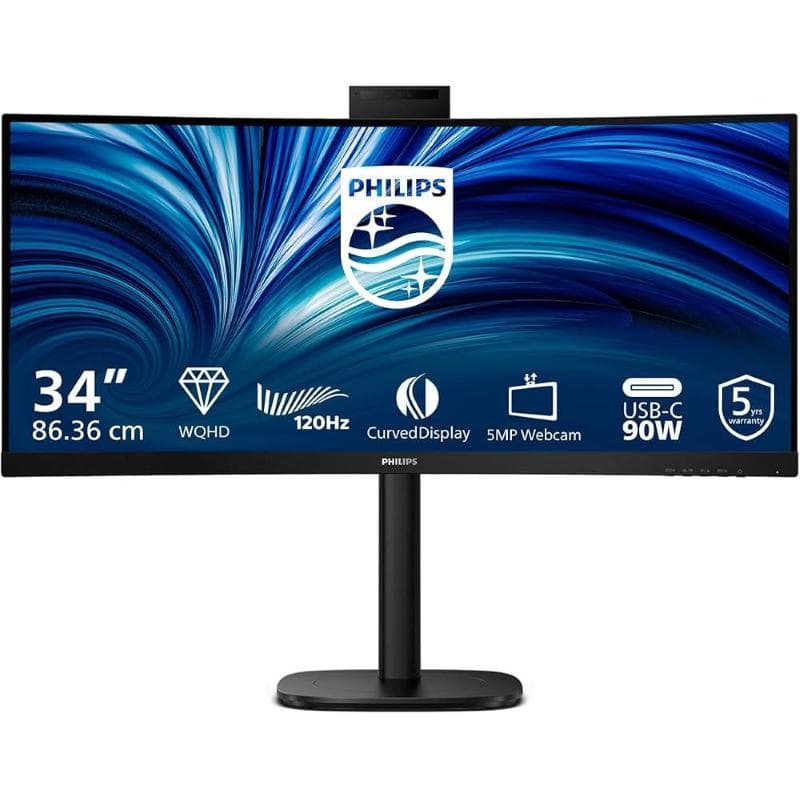 PHILIPS MONITOR CURVO 34 LED VA WQHD 21:9 4MS 300 CDM, REG ALTEZZA, WEBCAM, DP/HDMI, MULTIMEDIALE