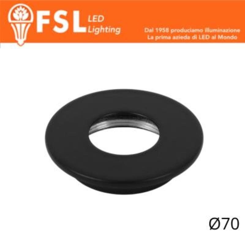 FSL VEGA - Cover Piatta per Punto Luce LED - �70 �" Nero