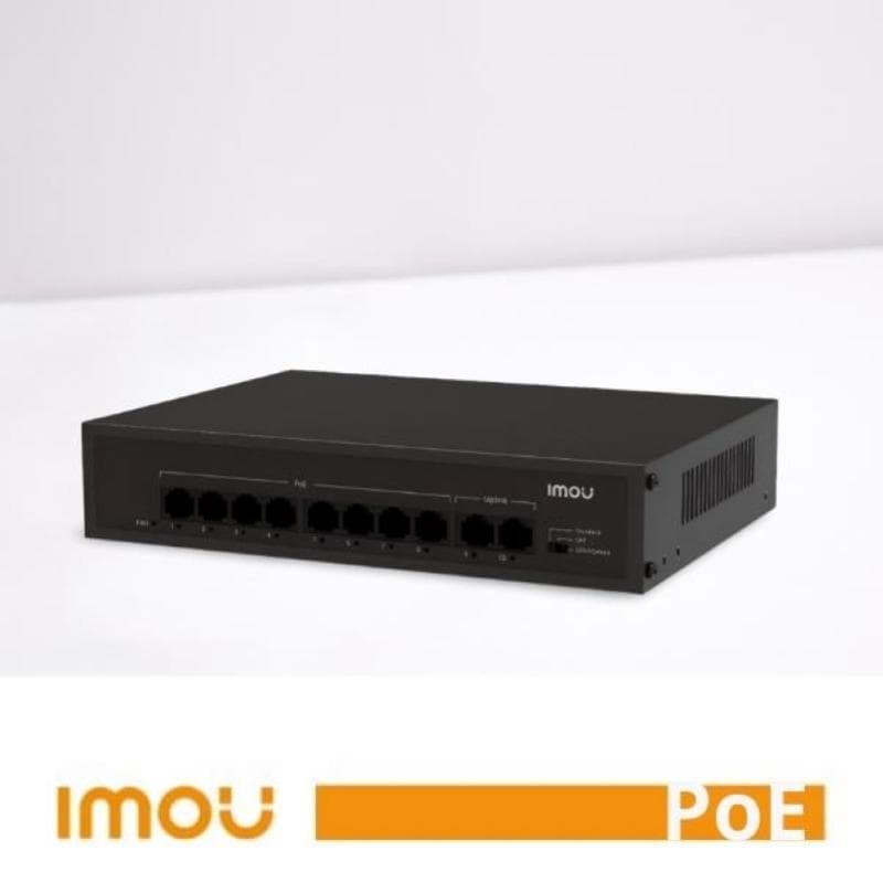 Imou Switch PoE Unmanaged SF110P 8 Porte 10/100 Mbps con 2 Uplink �" 65W