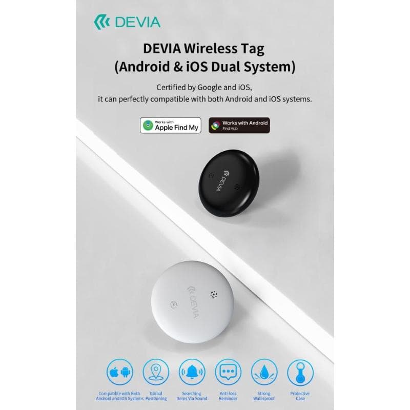 Devia Anti-smarrimento EM611 Wireless Tag Compatibile Android e iOS Bianco