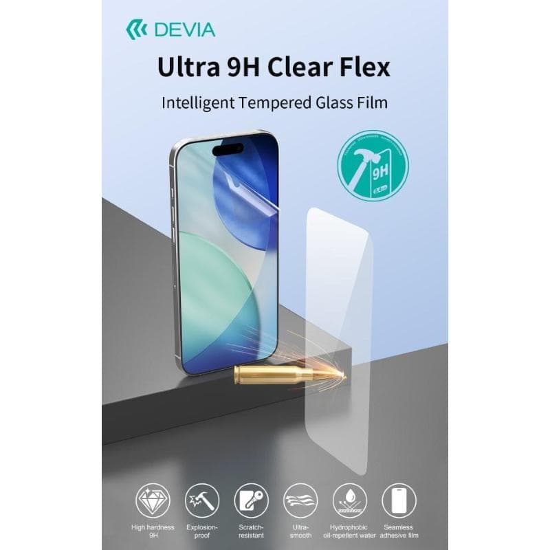 Devia Pellicola frontale in vetro temperato trasparente flessibile 9H Per Plotter Ultra 0,4 mm 20 pezzi