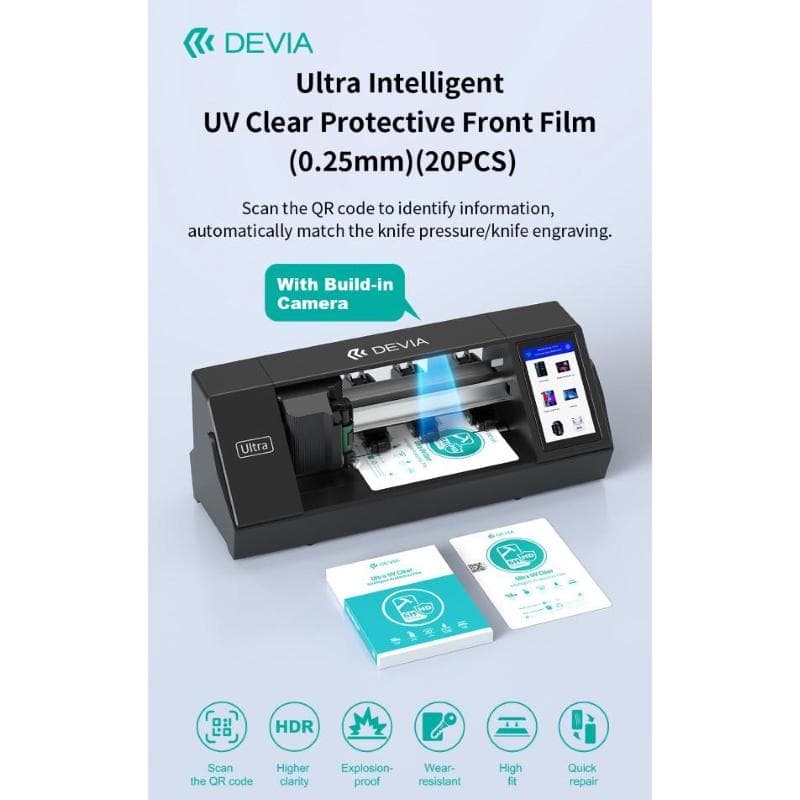 Devia Pellicola protettiva frontale trasparente 6H UV per Plotter Ultra 0,25 mm 20 pezzi