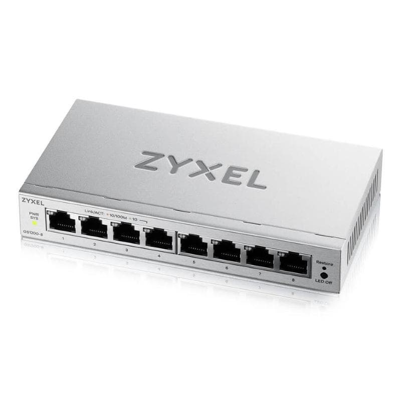 ZYXELSWITCH SMART MANAGED, 8 PORTE GIGABIT - EASY MANAGEMENT PER VLAN, QOS - DESIGN SENZA VENTOLE, D
