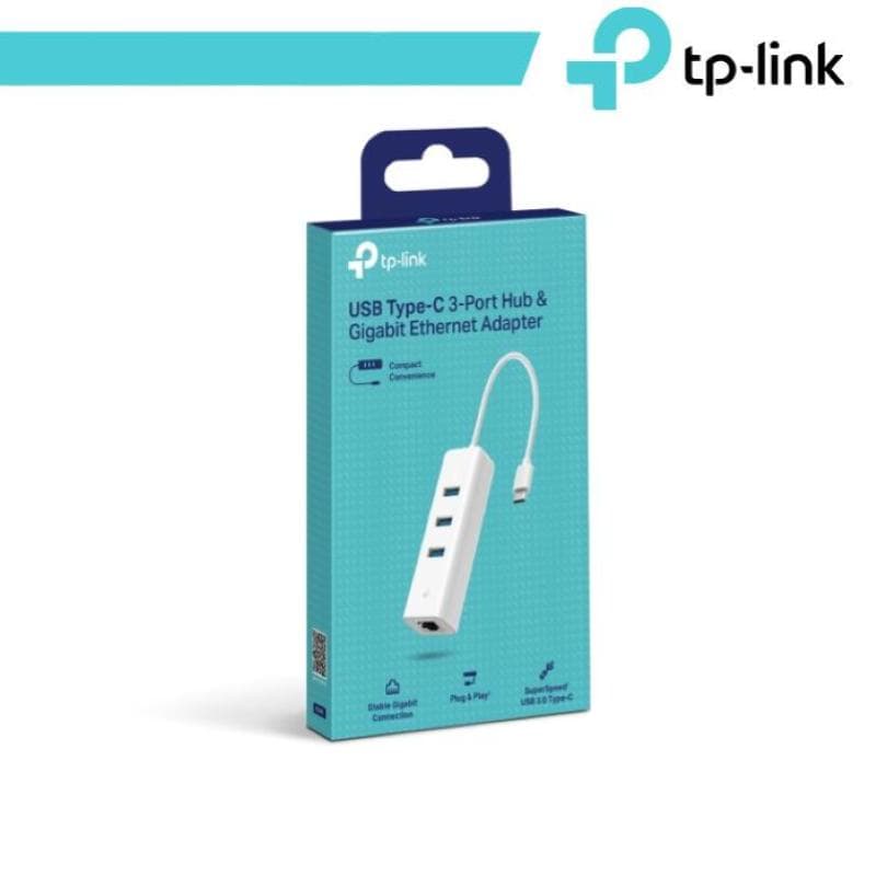 TP-Link Adattatore da USB Type-C a Gigabit Ethernet con 3 porte USB - UE330C