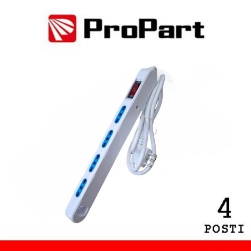 ProPart-El Multipresa Salvaspazio 4posti 2P+T bipasso con protez Spina 16A + interr