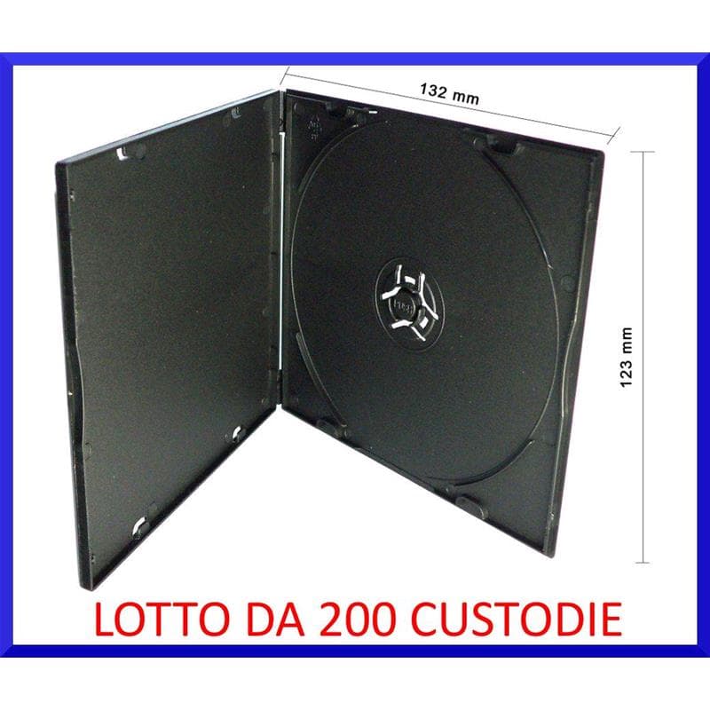 CUSTODIA 5mm in PP SINGOLA NERA QUADRATA Economica Conf.200pz