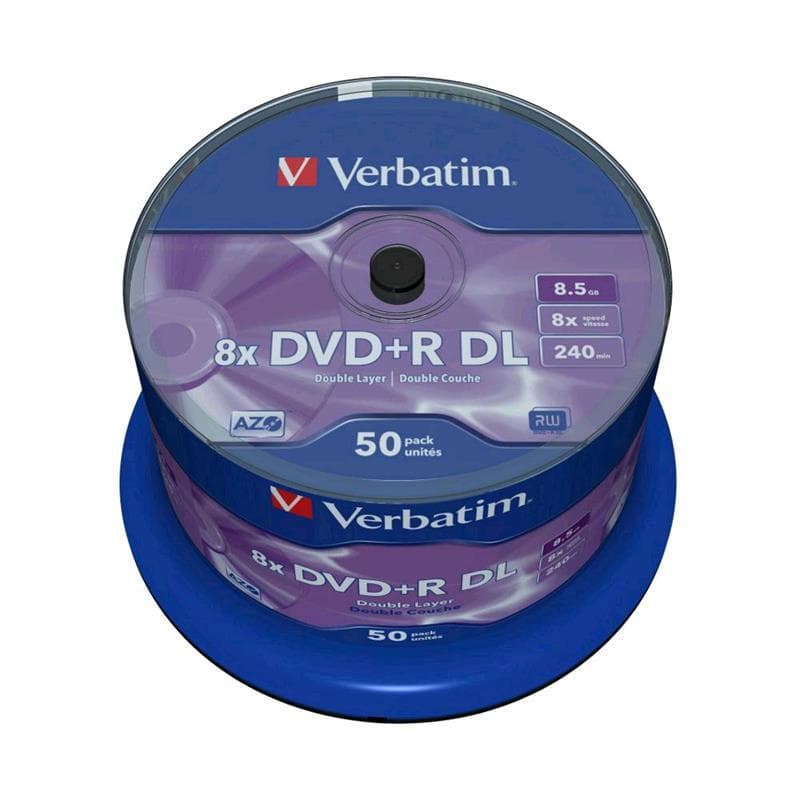 DVD+R DL 8.5GB 8x Cake 50pz VERBATIM Azo