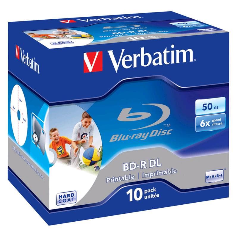 BD-R DL 50GB 6x Jewel 10pz VERBATIM InkJet Bianca 22-118