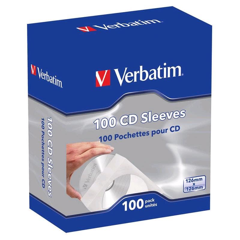 BUSTINE CD/DVD CARTA BIANCA con ALETTA Conf.100pz VERBATIM