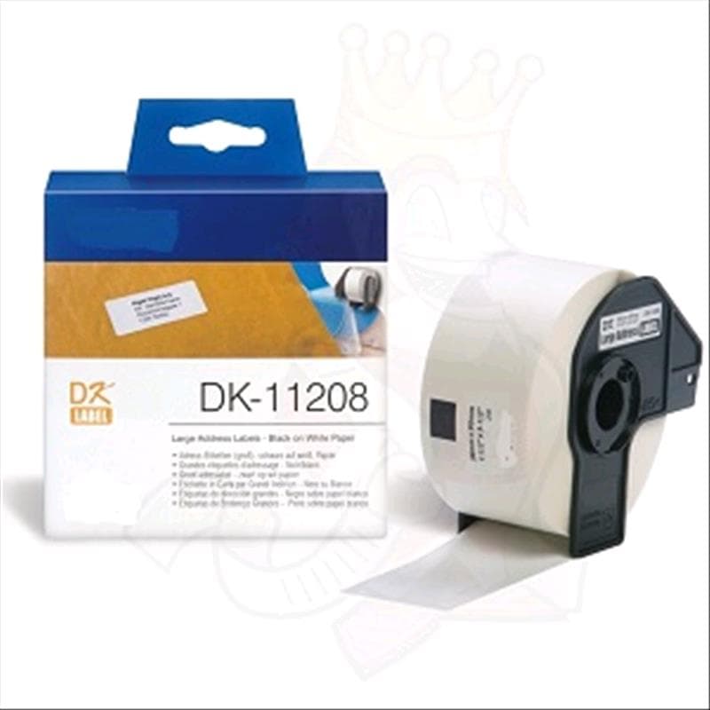 BROTHER ROTOLO da 400 ETICHETTE GRANDI per INDIRIZZI NERO su BIANCO 98mm x 90mm COMPATIBILE