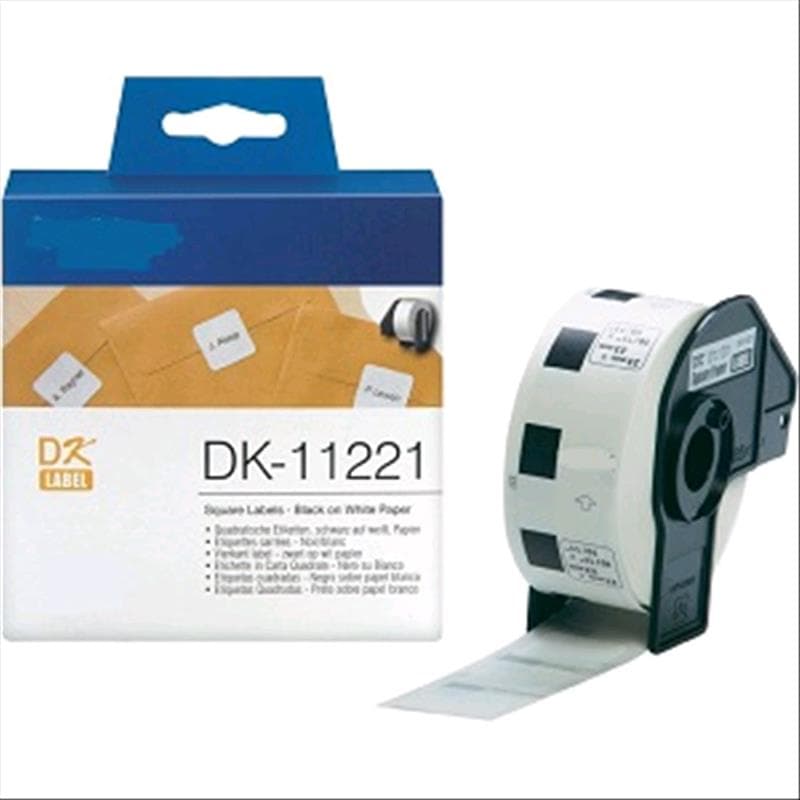 BROTHER ROTOLO da 1000 ETICHETTE QUADRATE NERO su BIANCO 23mm x 23mm COMPATIBILE