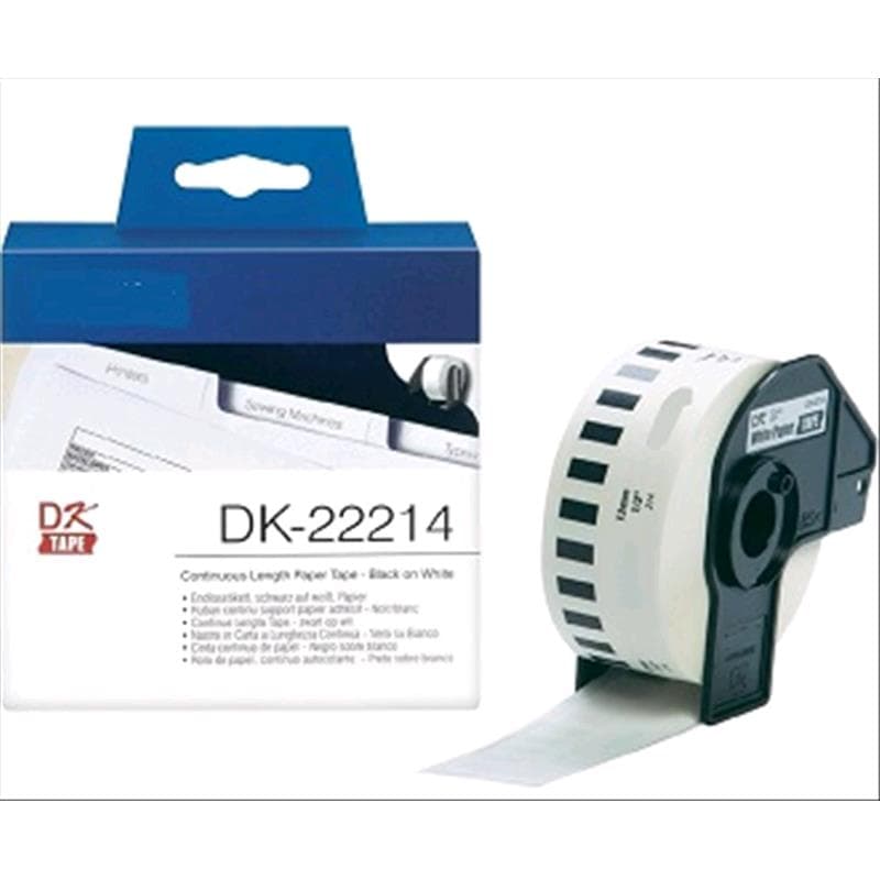 BROTHER ROTOLO continuo ETICHETTE di CARTA NERO su BIANCO 12mm x 30.48mt COMPATIBILE
