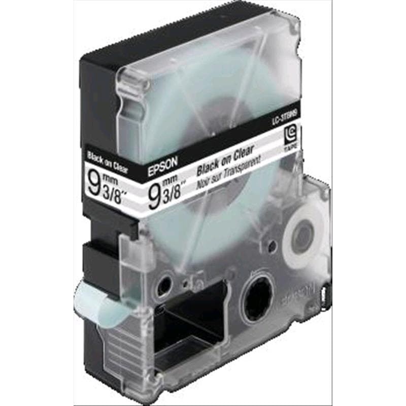 NASTRO NERO su TRASPARENTE 9mm x 8mt COMPATIBILE EPSON (LC-3TBN9)