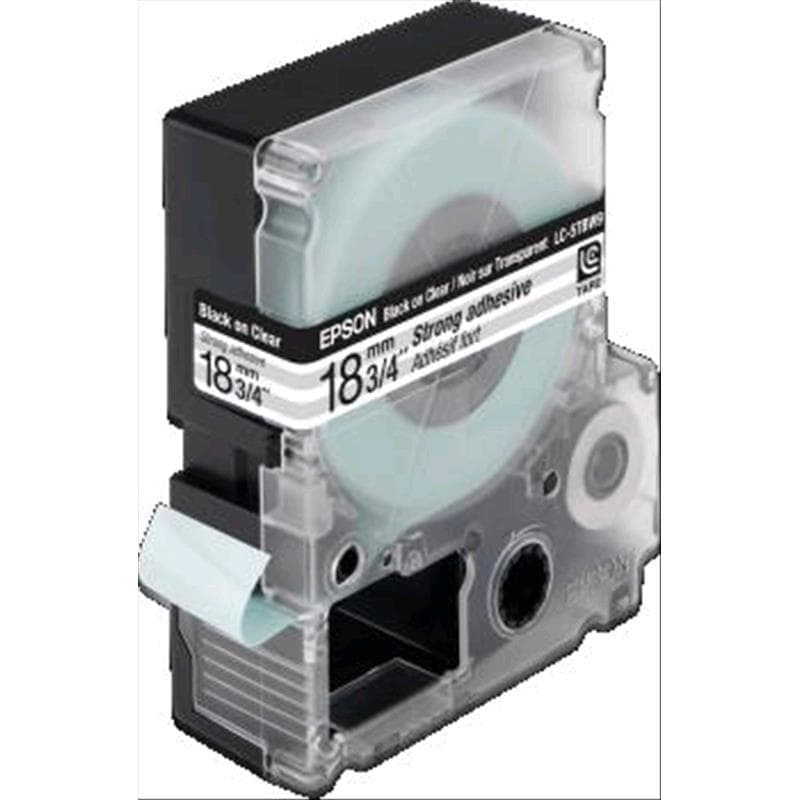 NASTRO NERO su TRASPARENTE 18mm x 9mt COMPATIBILE EPSON (LC-5TBW9)