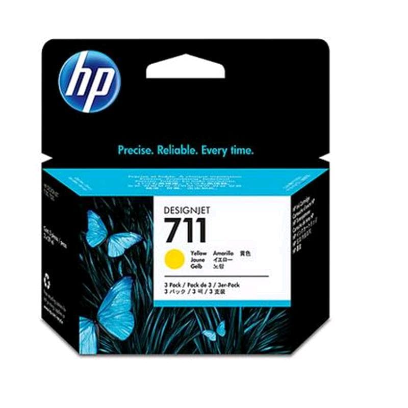 HP CARTUCCIA 711 GIALLO 29ml ORIGINALE Conf.3pz