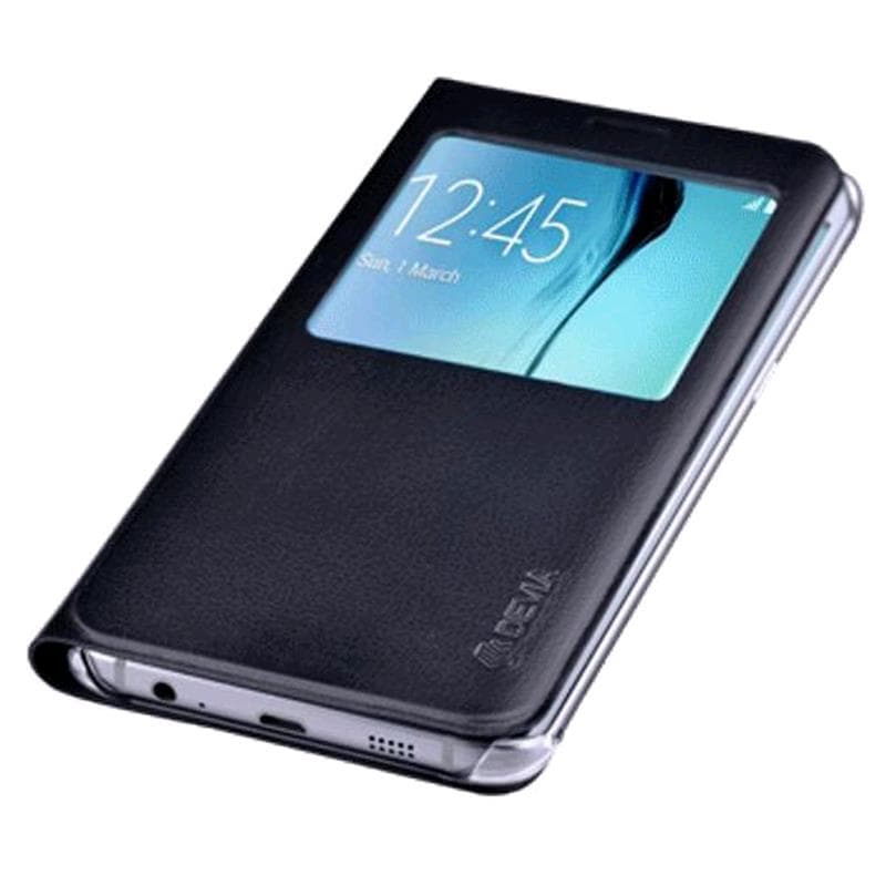 Cover con Finestra Touch Nera per Samsung Galaxy S6 Edge+