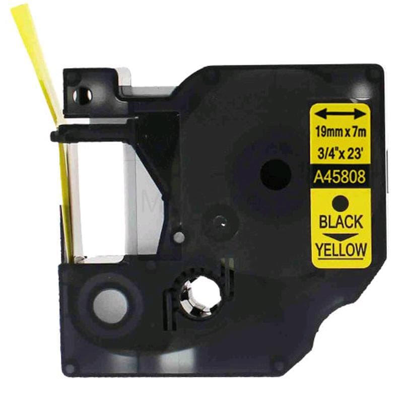 ETICHETTE STANDARD DYMO D1 NERO su GIALLO COMPATIBILE 19mm x 7mt (45808)