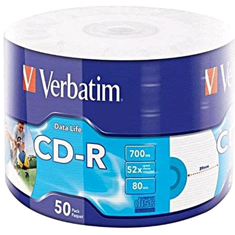 CD-R 700MB 52x Shrink 50pz VERBATIM InkJet Bianca 40-118