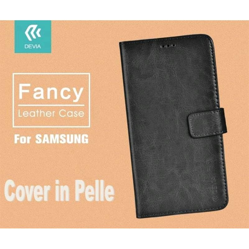 Custodia a Libro pieghevole in Pelle Nera per Samsung S7
